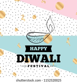 Happy Diwali. Typography. Logo design. Usable for banners, greeting cards, posters, gifts etc