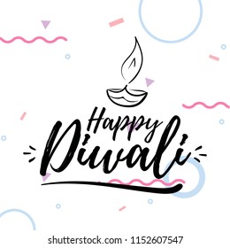 Happy Diwali. Typography. Logo design. Usable for banners, greeting cards, posters, gifts etc