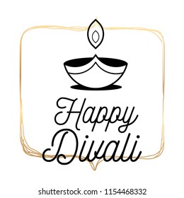 Happy Diwali. Typography. Logo design. Usable for banners, greeting cards, posters, gifts etc