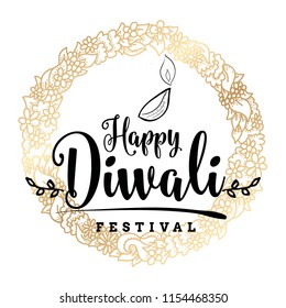 Happy Diwali. Typography. Logo design. Usable for banners, greeting cards, posters, gifts etc