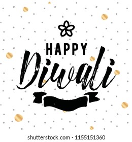 Happy Diwali. Typography. Logo design. Usable for banners, greeting cards, posters, gifts etc