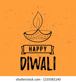 Happy Diwali. Typography. Logo design. Usable for banners, greeting cards, posters, gifts etc