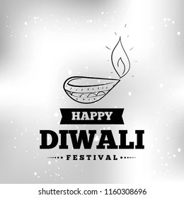 Happy Diwali. Typography. Logo design. Usable for banners, greeting cards, posters, gifts etc