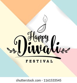 Happy Diwali. Typography. Logo design. Usable for banners, greeting cards, posters, gifts etc