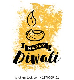 Happy Diwali. Typography. Logo design. Usable for banners, greeting cards, posters, gifts etc