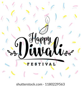 Happy Diwali. Typography. Logo design. Usable for banners, greeting cards, posters, gifts etc
