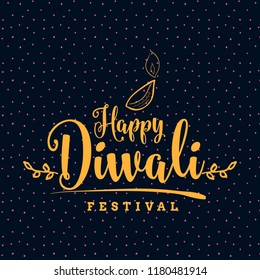 Happy Diwali. Typography. Logo design. Usable for banners, greeting cards, posters, gifts etc