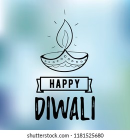 Happy Diwali. Typography. Logo design. Usable for banners, greeting cards, posters, gifts etc