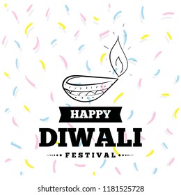 Happy Diwali. Typography. Logo design. Usable for banners, greeting cards, posters, gifts etc