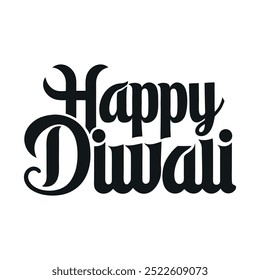 Happy Diwali, Diwali Typography Silhouette Vector Art Design