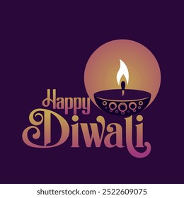 Happy Diwali, Diwali Typography Silhouette Vector Art Design