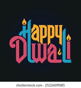 Feliz Diwali, Diwali Tipografia Silhueta Vetor Arte Design