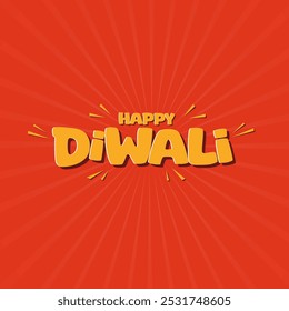 Happy Diwali tipografia, unidade de texto para design de banner de mídia social 