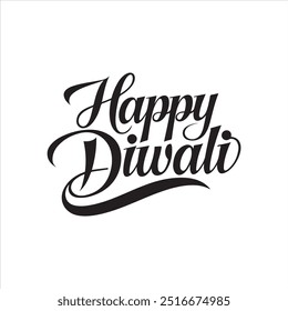 Projeto vetorial de texto de tipografia Happy Diwali.