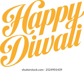 Happy Diwali Typography Vector art illustration.