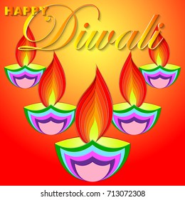 Happy Diwali vector art illustration. Design of greeting card, banner, flyer, gift certificate, invitation, background for Divali, festival of lights. 