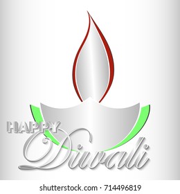 Happy Diwali vector art illustration. Design of greeting card, banner, flyer, gift certificate, invitation, background for Divali, festival of lights. Paper cut style.