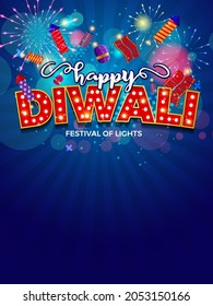 Happy Diwali Vector Background with Diwali Decoration for banner, Flyer, social media, print, poster, web.