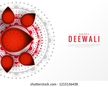 Happy Diwali vector, Greeting banner card illustration.