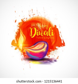 Happy Diwali vector, Greeting banner card illustration.