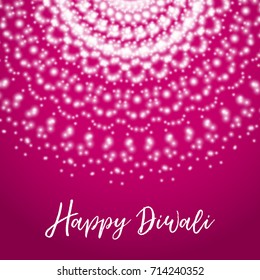Happy Diwali. Vector greeting card with shine rangoli