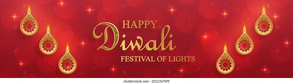 Happy Diwali vector illustration. Festive Diwali and Deepawali card. The Indian festival of lights on color background