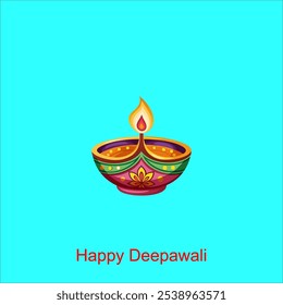 Happy diwali vector illustration. Festive diwali card. Design template with lamp
