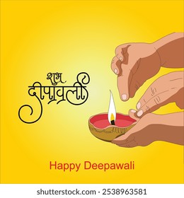 Happy diwali vector illustration. Festive diwali card. Design template with lamp