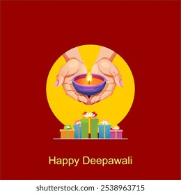 Happy diwali vector illustration. Festive diwali card. Design template with lamp