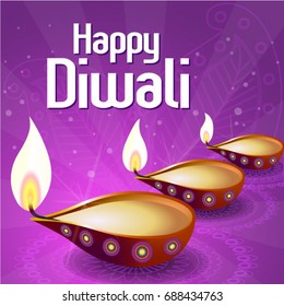 Happy Diwali Vector  illustration. (Translation: Festival of Lights)
