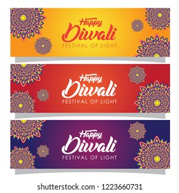 Happy diwali vector illustration for web banner, banner and poster.