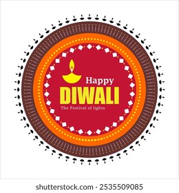 Happy diwali vector round. Vector diwali wish.