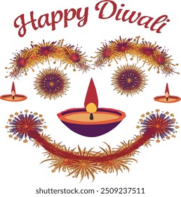 Happy Diwali Vector Style Art Illustration