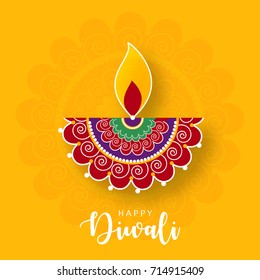 Happy Diwali wallpaper design template.