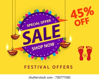 Happy Diwali wallpaper design template.