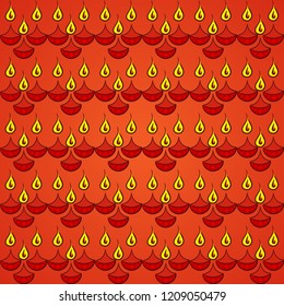 Happy Diwali wallpaper design template.creative red diwali diya pattern background vector. 