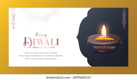 Diseño feliz del Anuncio del Web de Diwali. diseño de la Ilustración vectorial para el festival.