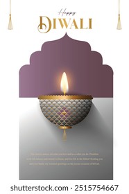 Feliz Diwali deseja cartão de felicitações Concept.