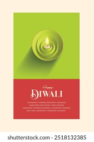 Feliz Diwali Deseja cartão de felicitações com premium olhando diya.