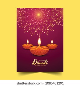 	Happy diwali wishes holiday card brochure design