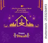 Happy Diwali Wishes, New Home Real Estate Concept. Indian Festival Bg. Construction, Apartments, Villas, Flats, Buildings 