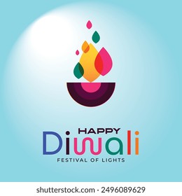 Happy Diwali Wishes Poster Design Template