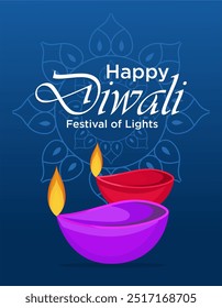 Happy Diwali wishes vector image for free download