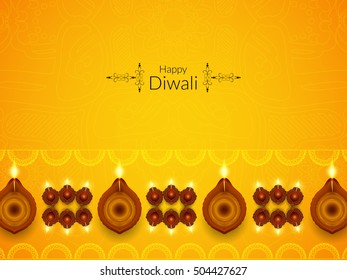 Happy Diwali yellow color background design