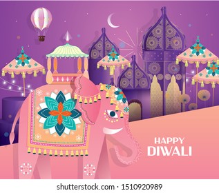 Happy Diwali/Deepavali greetings template vector/illustration