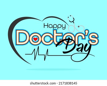 Happy Doctors Day Calligraphic Lettering Happy Stock Vector (Royalty ...