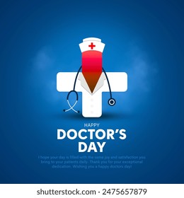 Happy Doctor's Day, creative vector illustration. Stethoscope and doctor symbol.