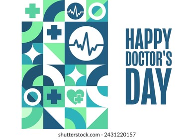 Happy Doctor's Day. Holiday concept. Template for background, banner, card, poster with text inscription. Vector EPS10 illustration