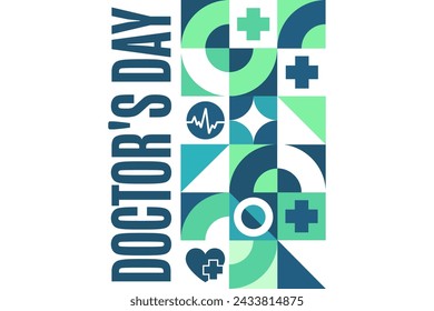 Happy Doctor's Day. Holiday concept. Template for background, banner, card, poster with text inscription. Vector EPS10 illustration