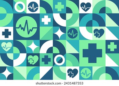 Happy Doctor's Day. Seamless geometric pattern. Template for background, banner, card, poster. Vector EPS10 illustration